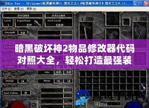 暗黑破坏神2物品修改器代码对照大全，轻松打造最强装备
